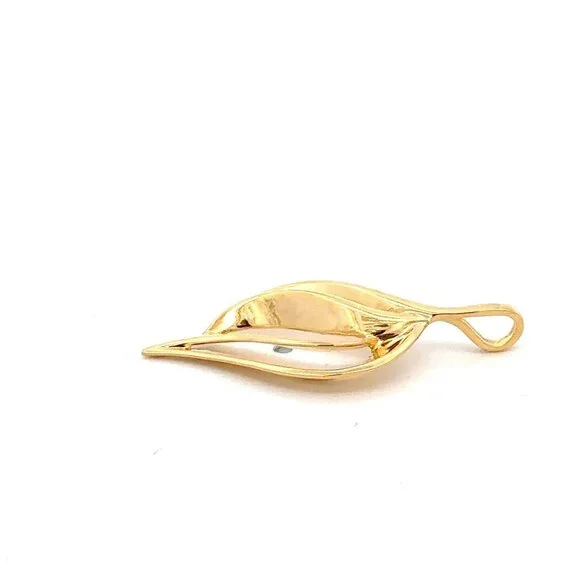 18K Japan Gold Pendant Leaf 1.49 grams - Picture 4 of 11